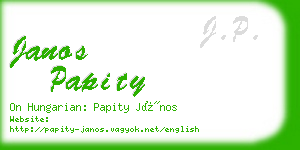 janos papity business card